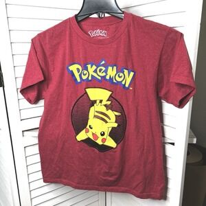 Pokémon Men's T-shirt Heathered Red Size‎ Large !EXCELLENT CONDITION!
